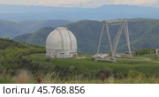 Special scientific astrophysical Observatory. Astronomical center for ground-based observations of the universe with a large telescope. Стоковое видео, видеограф Андрей Армягов / Фотобанк Лори