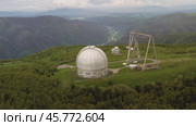Special scientific astrophysical Observatory. Astronomical center for ground-based observations of the universe with a large telescope. Стоковое видео, видеограф Андрей Армягов / Фотобанк Лори