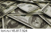 Background of hundred-dollar money. Стоковое видео, видеограф Андрей Армягов / Фотобанк Лори