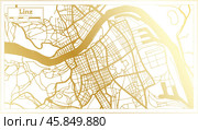 Linz Austria City Map in Retro Style in Golden Color. Outline Map. Стоковая иллюстрация, иллюстратор Игорь Сорокин / Фотобанк Лори
