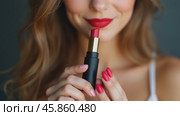 How to Choose the Perfect Red Lipstick for Your Skin Tone and Style Tips. Стоковое AI-видео, аниматор Sergey Grishin / Фотобанк Лори