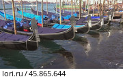 Gondolas on Canal Grande in Venice, Italy (2017 год). Стоковое видео, видеограф Михаил Коханчиков / Фотобанк Лори