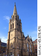 Church of the Covenant, historic church at 67 Newbury Street in Back Bay neighborhood of Boston, Massachusetts (2015 год). Редакционное фото, фотограф Валерия Попова / Фотобанк Лори