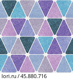 Vector seamless geometric grunge pattern with triangles of boho colors.  For textiles, wallpaper and packaging. Стоковая иллюстрация, иллюстратор Ольга Дроздова / Фотобанк Лори