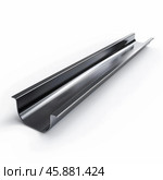 Rain gutter lying on white background. Стоковое AI-изображение, AI-художник Иван Рябоконь / Фотобанк Лори