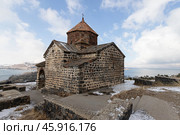 Монастырь Севанаванк зимой. Стоковое фото, фотограф Evgenia Shevardina / Фотобанк Лори