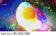 Egg floating in a psychedelic colorful swirling background. Стоковое видео, видеограф Данил Руденко / Фотобанк Лори
