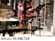 TULA, Russia - August 16, 2024: Tula State Museum of Arms. Permanent exhibition "The history of small arms and bladed weapons from the 14th century to the present". Редакционное фото, фотограф Photojuli / Фотобанк Лори