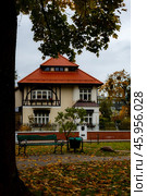Kaliningrad, Russia, October 29, 2023 View of a villa Schmidt in the historic district of Amalienau (Koenigsberg) Редакционное фото, фотограф Наталья Симакова / Фотобанк Лори
