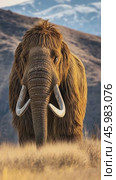 Majestic woolly mammoth emerging from the pleistocene epoch. Стоковое AI-видео, аниматор Юрий Поздников / Фотобанк Лори