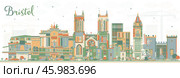 Bristol UK City Skyline with Color Buildings. Стоковая иллюстрация, иллюстратор Игорь Сорокин / Фотобанк Лори