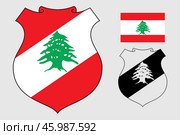 Герб и флаг Ливана. The coat of arms of Lebanon. Flag. Редакционная иллюстрация, иллюстратор Гербы Флаги / Фотобанк Лори