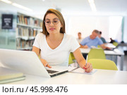 View on unimpressed young female latina student. Стоковое фото, фотограф Яков Филимонов / Фотобанк Лори