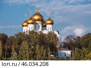 Russia, Yaroslavl city. Spaso-Preobrazhensky Monastery, Assumption Cathedral, view from the observation deck, Golden Ring. Стоковое фото, фотограф Photojuli / Фотобанк Лори
