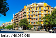 Eixample district - most beautiful area of Barcelona. Spain. Стоковое фото, фотограф Яков Филимонов / Фотобанк Лори