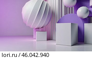 White and purple background with a white and purple sphere and a white. Стоковое AI-видео, аниматор Sergey Grishin / Фотобанк Лори