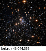 A starry sky with many bright points of light representing stars of varying brightness and color. Some of them appear larger and more luminous, creating the effect of depth. This could be a photograph of a star cluster taken with a telescope, or an artistic rendering of a galaxy. The space appears infinite, symbolizing the beauty and mystery of the universe. Стоковое AI-изображение, AI-художник Анна Кривицкая / Фотобанк Лори