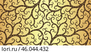Vector golden doodle vintage curls seamless pattern. Floral organic background. For textiles, wallpaper and packaging. Стоковая иллюстрация, иллюстратор Ольга Дроздова / Фотобанк Лори