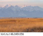 Buryat steppe in Siberia. Barguzin National Park in winter. (2024 год). Редакционное фото, фотограф Алексей Львов / Фотобанк Лори