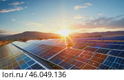 Solar cell or solar panel Modern technology for energy revolution, Alternative source for preserving the environment, Blue tint photovoltaic module. Caring for the environment. Стоковое AI-видео, аниматор ALLA YURTAYEVA / Фотобанк Лори