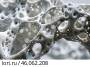Osteoporosis affecting bone structure showing loss of bone density. Стоковое AI-изображение, AI-художник Иван Рябоконь / Фотобанк Лори