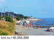 Пляж в поселке Головинка. Лазаревский район, Сочи (2024 год). Редакционное фото, фотограф Александр Замараев / Фотобанк Лори