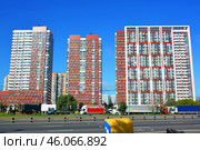 Жилой комплекс «Ленинградский» в Новых Химках (ул. 9 Мая, 21, корпуса 1, 2 и 3). Застройщик — ООО «Агиасма» (2024 год). Редакционное фото, фотограф Александр Замараев / Фотобанк Лори