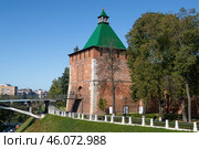 Старинная Никольская башня Нижегородского кремля солнечным сентябрьским днем (2024 год). Стоковое фото, фотограф Виктор Карасев / Фотобанк Лори