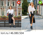 Common mistakes in female posing and how to avoid them. Photo poses. Стоковое фото, фотограф Андрей Аркуша / Фотобанк Лори
