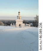 White Chapel in the winter. Cherdyn, Russia. Стоковое фото, фотограф Саблин Станислав / Фотобанк Лори