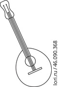 St. Patrick's Day, mandolin guitar, Irish folk musical instruments, black and white vector linear icon isolated on a white transparent background. Стоковая иллюстрация, иллюстратор Светлана Леуто / Фотобанк Лори