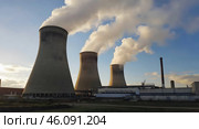 Panoramic view of Nuclear power. Стоковое AI-изображение, AI-художник Ирина Старикова / Фотобанк Лори