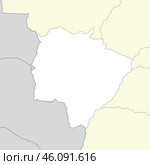 Location map of Mato Grosso do Sul is a state of Brazil. Стоковая иллюстрация, иллюстратор Максим Гребешков / Фотобанк Лори
