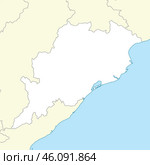 Location map of Odisha is a state of India. Стоковая иллюстрация, иллюстратор Максим Гребешков / Фотобанк Лори