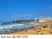 Beach in Biarritz, France (2018 год). Стоковое фото, фотограф Boris Breytman / Фотобанк Лори