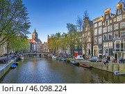 View of Amsterdam canal (2016 год). Стоковое фото, фотограф Boris Breytman / Фотобанк Лори