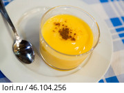 Natillas, typical dessert made of milk, eggs and sugar. Spain. Стоковое фото, фотограф Яков Филимонов / Фотобанк Лори