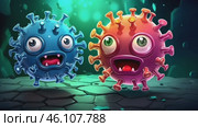 Zombie virus emoji. Coronavirus illustration. Covid Virus cartoon on green background. Bacteria illustration. Стоковое AI-видео, аниматор Ирина Старикова / Фотобанк Лори