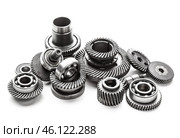 Gear metal wheels, isolated on white background. Стоковое фото, фотограф Сергей Толмачёв / Фотобанк Лори
