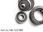 Gear metal wheels, isolated on white background. Стоковое фото, фотограф Сергей Толмачёв / Фотобанк Лори