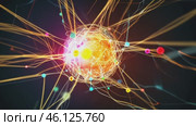 Glowing neural network showing connections between neurons. Стоковое AI-видео, аниматор Юрий Поздников / Фотобанк Лори