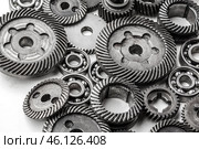Gear metal wheels, isolated on white background. Стоковое фото, фотограф Сергей Толмачёв / Фотобанк Лори