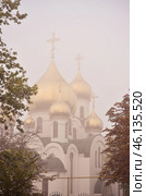Купола церкви  в осеннем тумане. Стоковое фото, фотограф Snezka / Фотобанк Лори