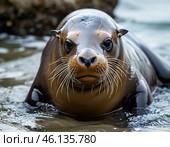 Морской лев. Стоковое AI-изображение, AI-художник Руслан Лесков / Фотобанк Лори