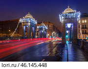 Вид на мост Ломоносова в Санкт-Петербурге. Стоковое фото, фотограф Головкова Елена / Фотобанк Лори