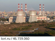 Санкт-Петербург. Юго-Западная ТЭЦ и река Красненькая (2023 год). Редакционное фото, фотограф Сергей Крамарев / Фотобанк Лори