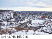 Вид сверху на Никольский взвоз. Город Тобольск (2015 год). Стоковое фото, фотограф Александр Тараканов / Фотобанк Лори