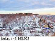 Город Тобольск. Дома на косогре зимой (2015 год). Стоковое фото, фотограф Александр Тараканов / Фотобанк Лори
