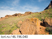 Песчанник горы Богдо (Астраханская область,  Богдинско-Баскунчакский заповедник ) Стоковое фото, фотограф Павел Просянов / Фотобанк Лори