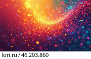 Abstract background purple, blue, pink and gold sequins. Shiny iridescent surface. Festive metallic gradient wave bright shining luster. Party design elegant bright chic bold with glitter sequins. Стоковое AI-изображение, AI-художник Ирина / Фотобанк Лори